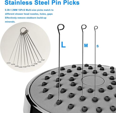 Multiplesize Showerhead Cleaner Tools, Shower Head Cleaning Brushes Small Hole, Handheld Showerhead Cleaner Anti-Clogging Cleaning Brush for Bathroom Small Hole Gap Nozzle Window Slot in Kuwait