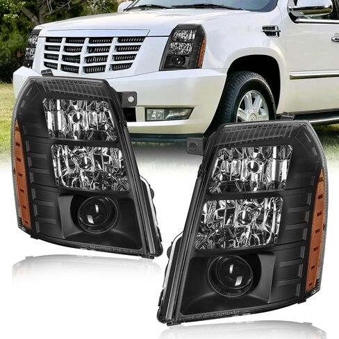 LED DRL Headlights Assembly Compatible with 04-12 Chevy Colorado / 04-12 GMC Canyon Side Replacements Headlamp Amber Reflector Chrome Housing in Kuwait