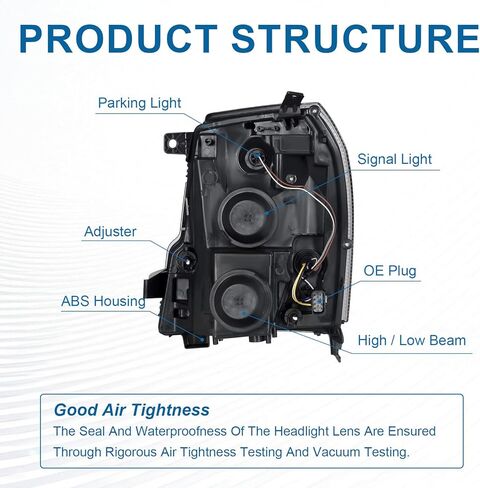 LED DRL Headlights Assembly Compatible with 04-12 Chevy Colorado / 04-12 GMC Canyon Side Replacements Headlamp Amber Reflector Chrome Housing in Kuwait