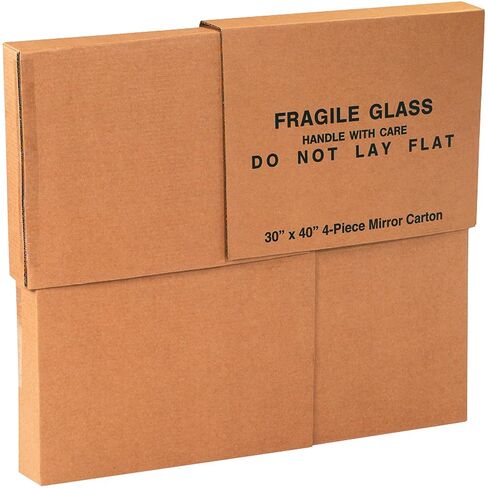 Partners Brand P30404PCMCMS Mirror Moving Boxes, 4-Piece Box, 30" x 40" x 3 1/2" 1 Piece of 30" x 40", Kraft (1 Set of 4 Pieces) in Saudi Arabia