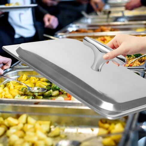 SOLUSTRE صينية بوفيه مقبض الفولاذ المقاوم للصدأ الإفطار العزل موقد مقبض خفيفة الوزن المحمولة وعاء تسخين الطعام لتقديم الطعام وخدمة الطعام in Kuwait