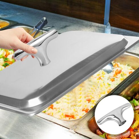 SOLUSTRE صينية بوفيه مقبض الفولاذ المقاوم للصدأ الإفطار العزل موقد مقبض خفيفة الوزن المحمولة وعاء تسخين الطعام لتقديم الطعام وخدمة الطعام in Kuwait