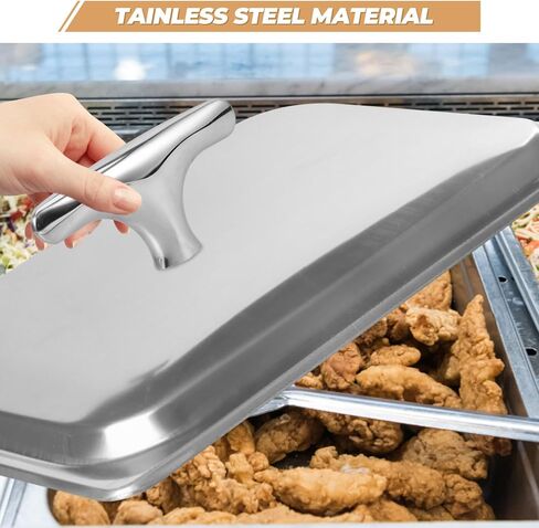 SOLUSTRE صينية بوفيه مقبض الفولاذ المقاوم للصدأ الإفطار العزل موقد مقبض خفيفة الوزن المحمولة وعاء تسخين الطعام لتقديم الطعام وخدمة الطعام in Kuwait