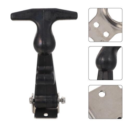 SHINEOFI قطعتان من مزالج السحب بمقبض على شكل حرف T مع 304 من الفولاذ المقاوم للصدأ، وأقفال مطاطية مرنة ممتصة للصدمات لغطاء محرك السيارة وصندوق الأدوات، ومزالج شد مرنة مع دعامات in Kuwait