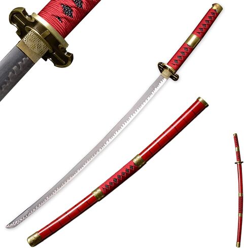 41 inches Stainless Steel Zoro Katana Real Metal Anime Cosplay Sword,Yama Enma/Trafalgar Law/Luffy Kitetsu/shusui/wado ichimonji in Saudi Arabia