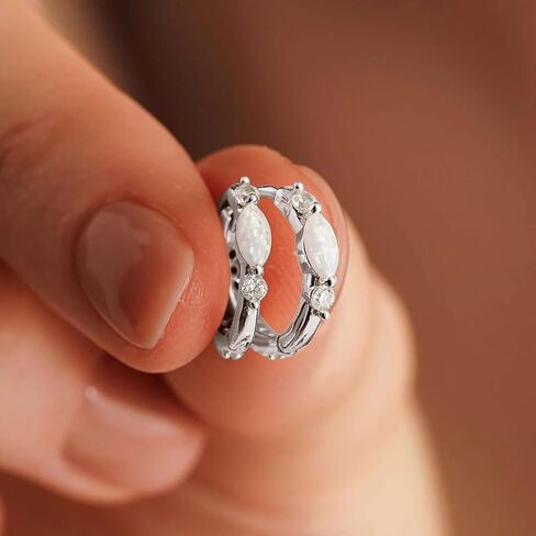 هوب أوبال أقراط للنساء صغيرة Huggie الماس زركون Dainty14k مجوهرات مطلية بالذهب هدايا in Kuwait