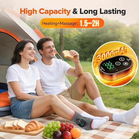 جهاز تدليك القدم اللاسلكي من WoloyHeatie للاعتلال العصبي، وسادة تسخين للكاحل قابلة لإعادة الشحن بقدرة 3000 مللي أمبير في الساعة مع تدليك للدورة الدموية، مدلك لتخفيف آلام كاحل القدم، رمادي in Kuwait