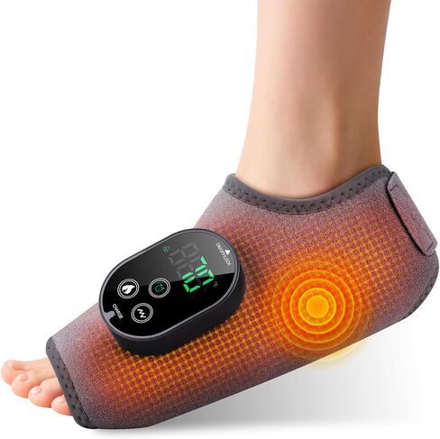 جهاز تدليك القدم اللاسلكي من WoloyHeatie للاعتلال العصبي، وسادة تسخين للكاحل قابلة لإعادة الشحن بقدرة 3000 مللي أمبير في الساعة مع تدليك للدورة الدموية، مدلك لتخفيف آلام كاحل القدم، رمادي in Kuwait