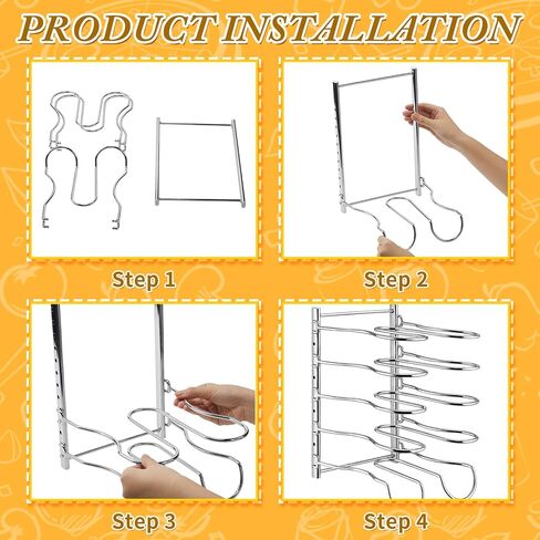 Pizza Rack 5 Tiered Stand 10.43" L x 8.52" W x 13" H with 5 Pcs 12 Inch Pans Flexible Detachable Aluminum Baking Set for Easy Storage and Baking Multiple Pizzas in Kuwait