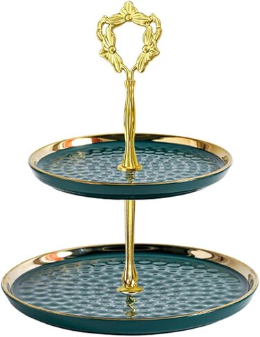 8 مجموعات بمقبض حامل لصينية الكيك مقاس 13.5 بوصة مكون من 3 طبقات، قضيب مركزي معدني متعدد الطبقات للحلوى وقضيب مركزي للأجهزة شديدة التحمل لحفلات الزفاف وأعياد الميلاد وتجهيزات حامل أطباق الكب كيك - زهور ذهبية in Kuwait