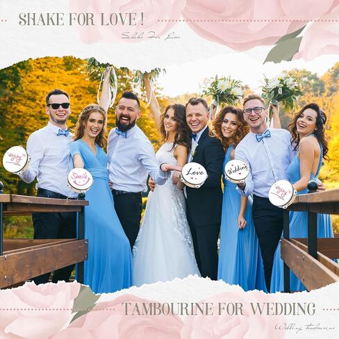 100 Pcs 6 Inch Wedding Tambourine Bulk Drum for Adults Hand Held Percussion Gift Wooden Metal Jingles Musical Educational Drum Instrument for Church Wedding Party Favor in Kuwait