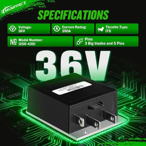 1206-4301 وحدة تحكم السرعة EZGO، 36V 350A 5 Pin Speed ​​Controller متوافقة مع عربة الجولف Curtis E-Z-GO EZGO TXT Medalist مع سلسلة ITS (1994-2019)، استبدل OEM 25864G09 25864G03 25864G04 in Kuwait