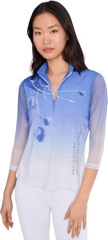 Jamie Sadock Womens Long Sleeve Short Stand Collar Quarter Zip Front in Saudi Arabia