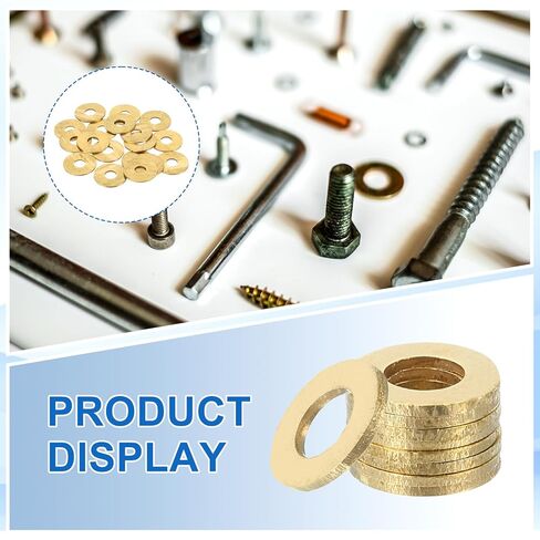 MECCANIXITY 18 Pack Brass Flat Washer, M6 Copper Washers Crush Washer Kit Assortment, 6mm ID, 18mm OD, 1mm Thick for Bolts Screws Machinery Repair, Outdoor Construction in Saudi Arabia