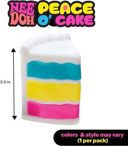 Schylling Needoh Peace O Cake - Sensory Squeeze Toy - Colors May Vary in Kuwait