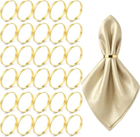 100 PCS Gold Napkin Rings Metal Napkin Ring Napkins Holders Buckles Fall Thanksgiving Christmas Napkin-Rings Table Napkins Ring for Family Dinner, Wedding, Party,Table Decorations in Saudi Arabia