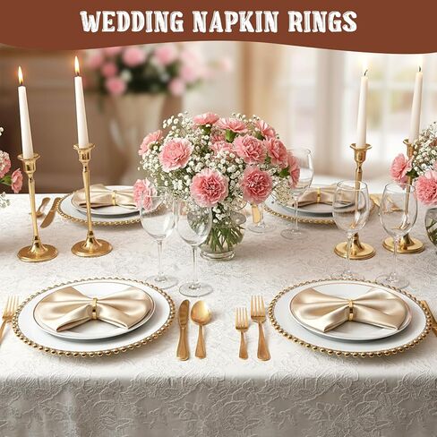 100 PCS Gold Napkin Rings Metal Napkin Ring Napkins Holders Buckles Fall Thanksgiving Christmas Napkin-Rings Table Napkins Ring for Family Dinner, Wedding, Party,Table Decorations in Saudi Arabia
