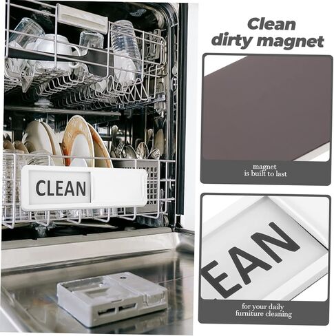 2pcs Dishwasher Clean Dirty Magnet Sign Indicator for Home Kitchen Design for Visibility Material for Dishwashers and Washing Machines in Saudi Arabia