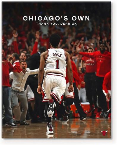 ART Chicago's Own Derrick Rose Celebration قماش جدار ديكور طباعة كرة السلة شكرًا لك ديريك - غطاء سوبر ستار ملصق جداري مؤطر على القماش صورة ديكور مكتب غرفة المعيشة 11 × 14 بوصة in Saudi Arabia