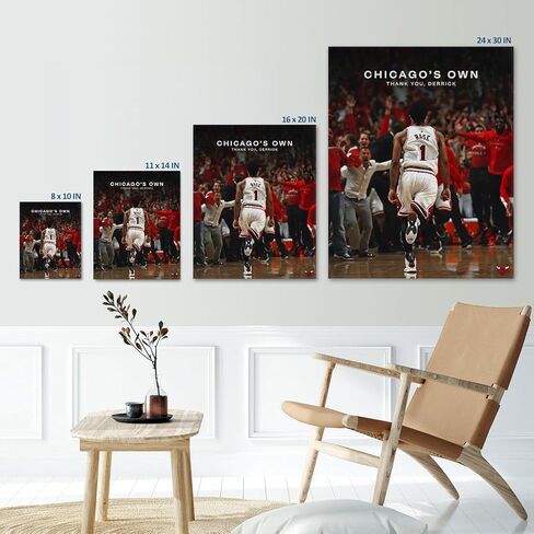 ART Chicago's Own Derrick Rose Celebration قماش جدار ديكور طباعة كرة السلة شكرًا لك ديريك - غطاء سوبر ستار ملصق جداري مؤطر على القماش صورة ديكور مكتب غرفة المعيشة 11 × 14 بوصة in Saudi Arabia