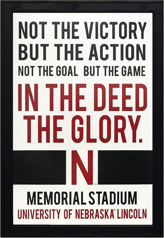 Limited Edition Nebraska Cornhuskers Poster Art Print - In The Deed The Glory - Husker Fan Gift - 13x19" (Add Black Frame) in Saudi Arabia