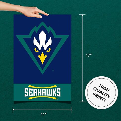 ملصق جامعة صبار الصحراء في ولاية كارولينا الشمالية ويلمنجتون UNCW Seahawks مقاس 11 × 17 بوصة ديكور مكتب الغرفة ديكور رسمي للمروحة (11 × 17 بوصة، الإصدار 1A) in Saudi Arabia