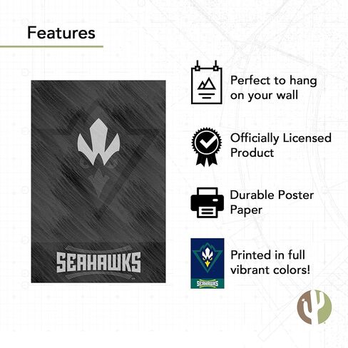 ملصق جامعة صبار الصحراء في ولاية كارولينا الشمالية ويلمنجتون UNCW Seahawks مقاس 11 × 17 بوصة ديكور مكتب الغرفة ديكور رسمي للمروحة (11 × 17 بوصة، الإصدار 1A) in Saudi Arabia