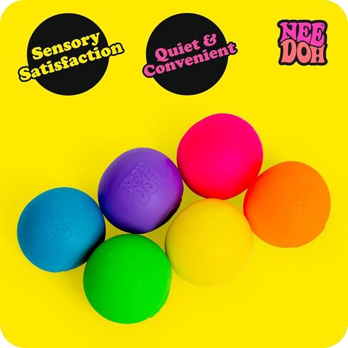 Schylling NeeDoh Rainboh Teenie - Sensory Squeeze Toy - Contains 6 Mini Groovy Globs - 1.5" Wide - Multicolored in Kuwait