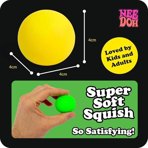 Schylling NeeDoh Rainboh Teenie - Sensory Squeeze Toy - Contains 6 Mini Groovy Globs - 1.5" Wide - Multicolored in Kuwait