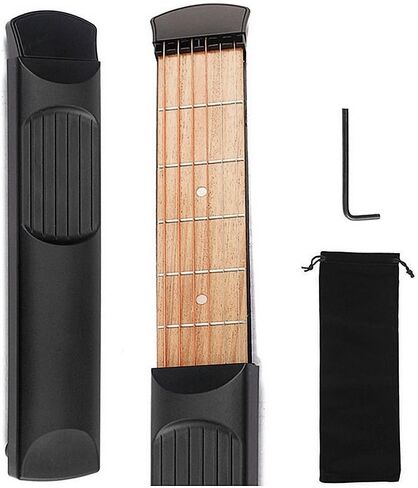 Pocket Guitar Practice Neck, Finger Exercise, 4 Fret and 6 Fret Portable Guitar Trainer Practice Tool for Beginner Chord Trainer Fingering (6 Fret) in Saudi Arabia