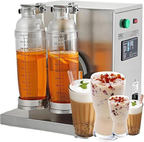 Electric Milk Tea Shaker - Double Cup Bubbles Bobas Shaker with 2X 700 ML PC Cups for Tea, Juice in Saudi Arabia