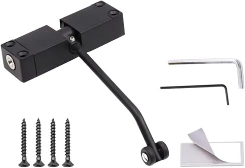 Aluminum Alloy Door Closer Wear Resist Safety Closing Hinge Self-Closing Mounted Spring Furniture(Silver) in Saudi Arabia