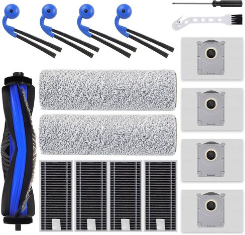 X9 Pro Omni Replacement Parts Compatible with ECOVACS DEEBOT X9 Pro Omni Robot Vacuum Cleaner Accessories,1 Main Brush, 2 Mop Roller Brush, 4 Side Brushes, 4 HEPA Filters, 4 Dust Bags, 2 Tool in Saudi Arabia
