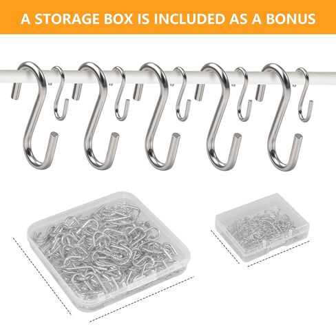 100 Pack 1 Inch Mini S Hooks, Stainless Steel Small S Hooks for Christmas Ornament, Jewelry Display, Necklace Hanger, Earring Organizer, DIY Crafts, with Storage Box in Saudi Arabia