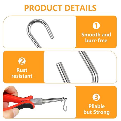 100 Pack 1 Inch Mini S Hooks, Stainless Steel Small S Hooks for Christmas Ornament, Jewelry Display, Necklace Hanger, Earring Organizer, DIY Crafts, with Storage Box in Saudi Arabia