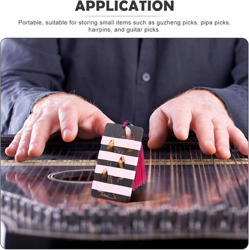 Toyvian Sandalwood Guzheng Pick Storage Board Wrapped Nail Card and Adults Wooden Pipa Nail Pick Holder Natural Stringed Instrument Accessory Random Color in Saudi Arabia