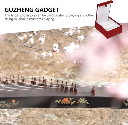 ibasenice Professional Guzheng Fake Nail Set مجموعة أصابع واقية يمكن ارتداؤها للبالغين، مرهم صغير الحجم أبيض، صندوق تخزين 8 قطع، ملحقات لعب Guzheng للتمرين in Kuwait