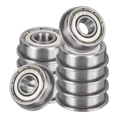 uxcell 10Pcs F606ZZ Flanged Ball Bearings, 6 x 17 x 6mm Double Shielded Chrome Steel Deep Groove Bearing, ABEC5 in Saudi Arabia