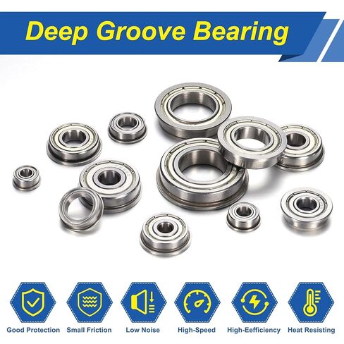 uxcell 10Pcs F606ZZ Flanged Ball Bearings, 6 x 17 x 6mm Double Shielded Chrome Steel Deep Groove Bearing, ABEC5 in Saudi Arabia