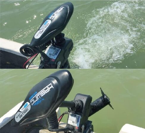 محرك التصيد Zichen Haswing CaymanT Transom-Mount مع جهاز تحكم لاسلكي عن بعد وتحكم في القدم - قوة دفع 55 رطل، 39 بوصة. عمود لقارب صيد الكاياك في المياه العذبة والمياه المالحة in Saudi Arabia