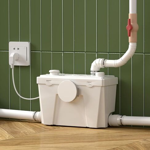 Macerator Pump for Basement Toilet System, Copper Wire Motor Grinder with 4 Water Inlets for Household/Residential Kitchen, Shower, Laundry Waste Water Disposal, 23ft Head Lifting in Saudi Arabia