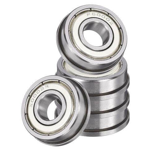 uxcell 10Pcs F606ZZ Flanged Ball Bearings, 6 x 17 x 6mm Double Shielded Chrome Steel Deep Groove Bearing, ABEC5 in Saudi Arabia