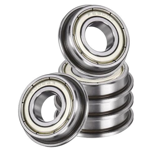 uxcell 10Pcs F606ZZ Flanged Ball Bearings, 6 x 17 x 6mm Double Shielded Chrome Steel Deep Groove Bearing, ABEC5 in Saudi Arabia