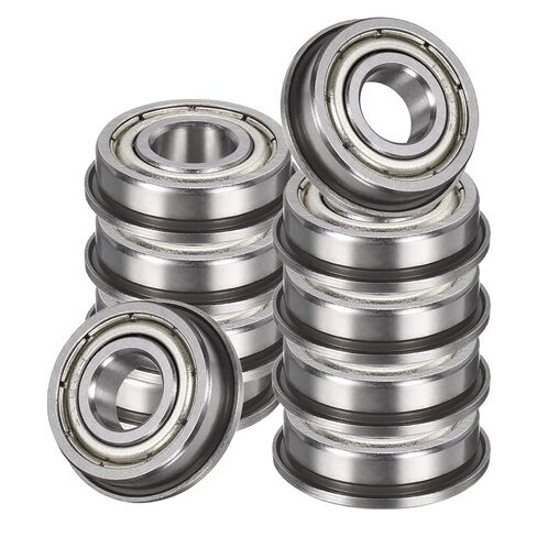 uxcell 10Pcs F606ZZ Flanged Ball Bearings, 6 x 17 x 6mm Double Shielded Chrome Steel Deep Groove Bearing, ABEC5 in Saudi Arabia