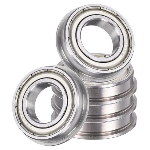 uxcell 10Pcs F606ZZ Flanged Ball Bearings, 6 x 17 x 6mm Double Shielded Chrome Steel Deep Groove Bearing, ABEC5 in Saudi Arabia