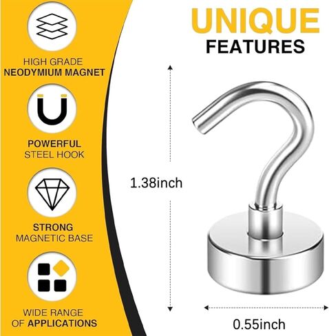 10 Pack Magnetic Hooks, Magnet Hook Cruise Cabin Ship Essentials,Magnetic Cruise Hooks for Hanging, Classroom, Office, and Kitchen(Silver) in Saudi Arabia
