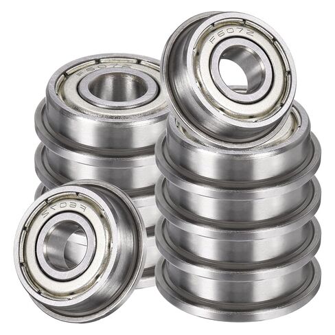 uxcell 10Pcs F606ZZ Flanged Ball Bearings, 6 x 17 x 6mm Double Shielded Chrome Steel Deep Groove Bearing, ABEC5 in Saudi Arabia