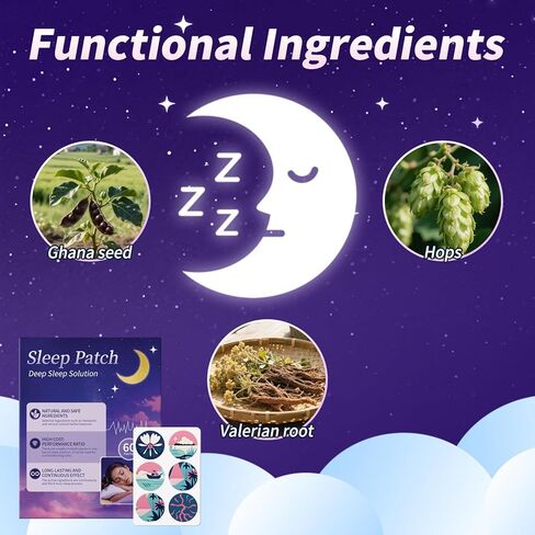 رقعات نوم للبالغين، 60 عبوة من رقعات النوم العميقة المطورة، مكونة من مكونات طبيعية بالكامل، راحة ليلية تدوم طويلاً لكل من الرجال والنساء، سهلة الاستخدام طوال الليل-B03 in Kuwait