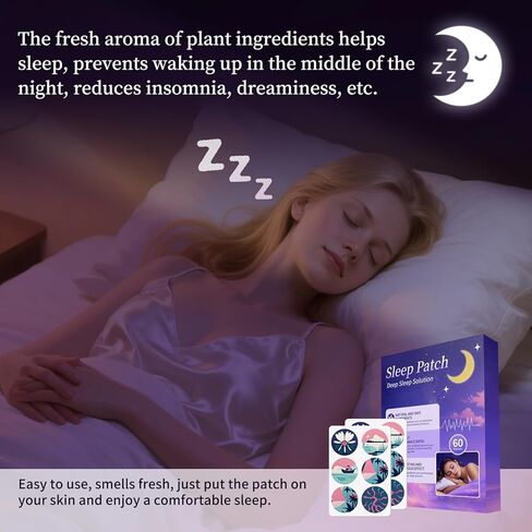 رقعات نوم للبالغين، 60 عبوة من رقعات النوم العميقة المطورة، مكونة من مكونات طبيعية بالكامل، راحة ليلية تدوم طويلاً لكل من الرجال والنساء، سهلة الاستخدام طوال الليل-B03 in Kuwait