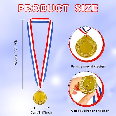 18 قطعة 2 بوصة ميداليات جائزة الفائز بالذهب ميداليات جائزة المركز الأول مع أشرطة الرقبة للبطولات والمسابقات والجوائز الرياضية المفضلة للحفلات in Kuwait